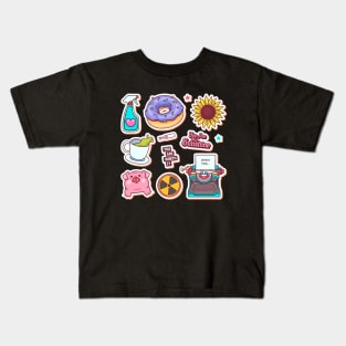 Pig Sticker Abstract Kids T-Shirt